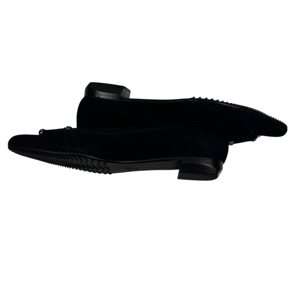 Vaneli Black Suede Slip On Flats/Loafers W/Metal Ring Detail Women's Size 8.5 N - Picture 6 of 9